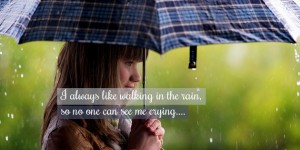 walking crying girl with umbrella facebook covers